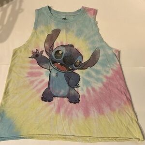 Disneys LILO and Stitch Tank Rolled Hem Tie Dye Sz Med